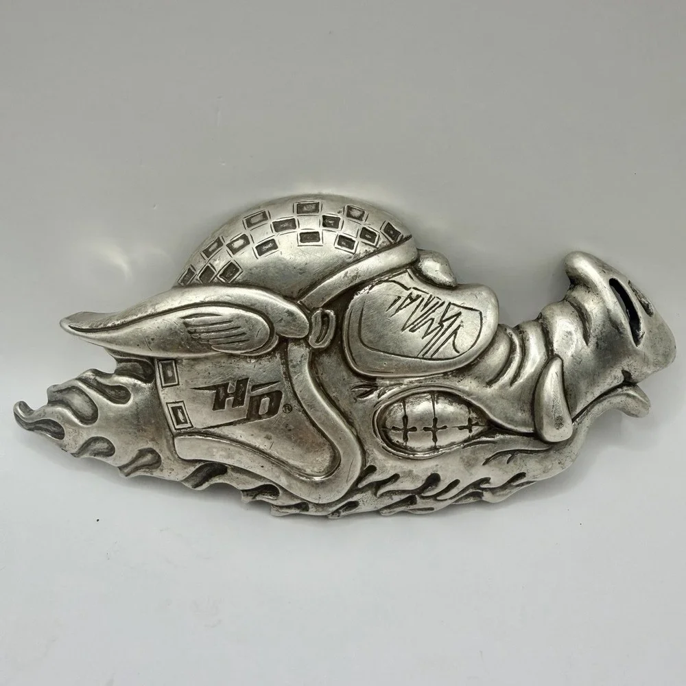 Vintage Harley Davidson Rare Hog Head Helmet Goggles Belt Buckle 2005 HD